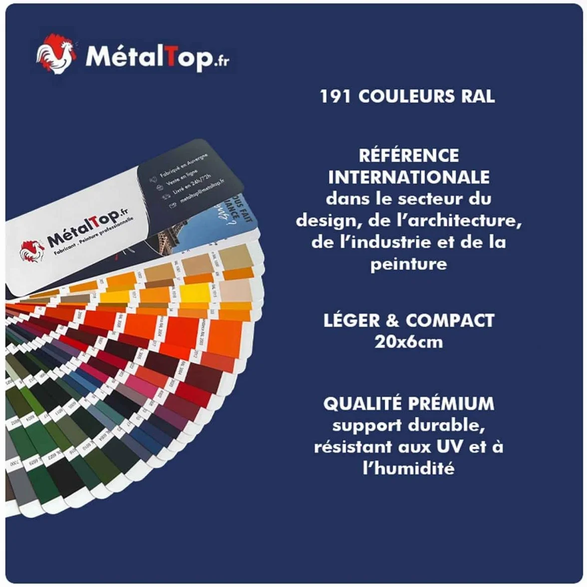 Nuancier Peinture RAL Métaltop 191 Couleurs Référence Mur Bois Métal Sol Toiture