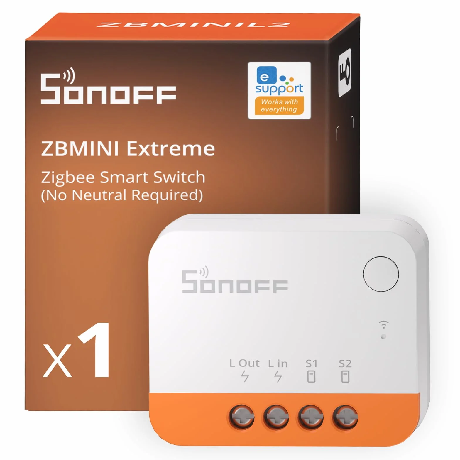 SONOFF ZBMINIL2 Interrupteur Zigbee Sans Neutre Module Relais Mini 2 Voies Compatible Alexa Google Home