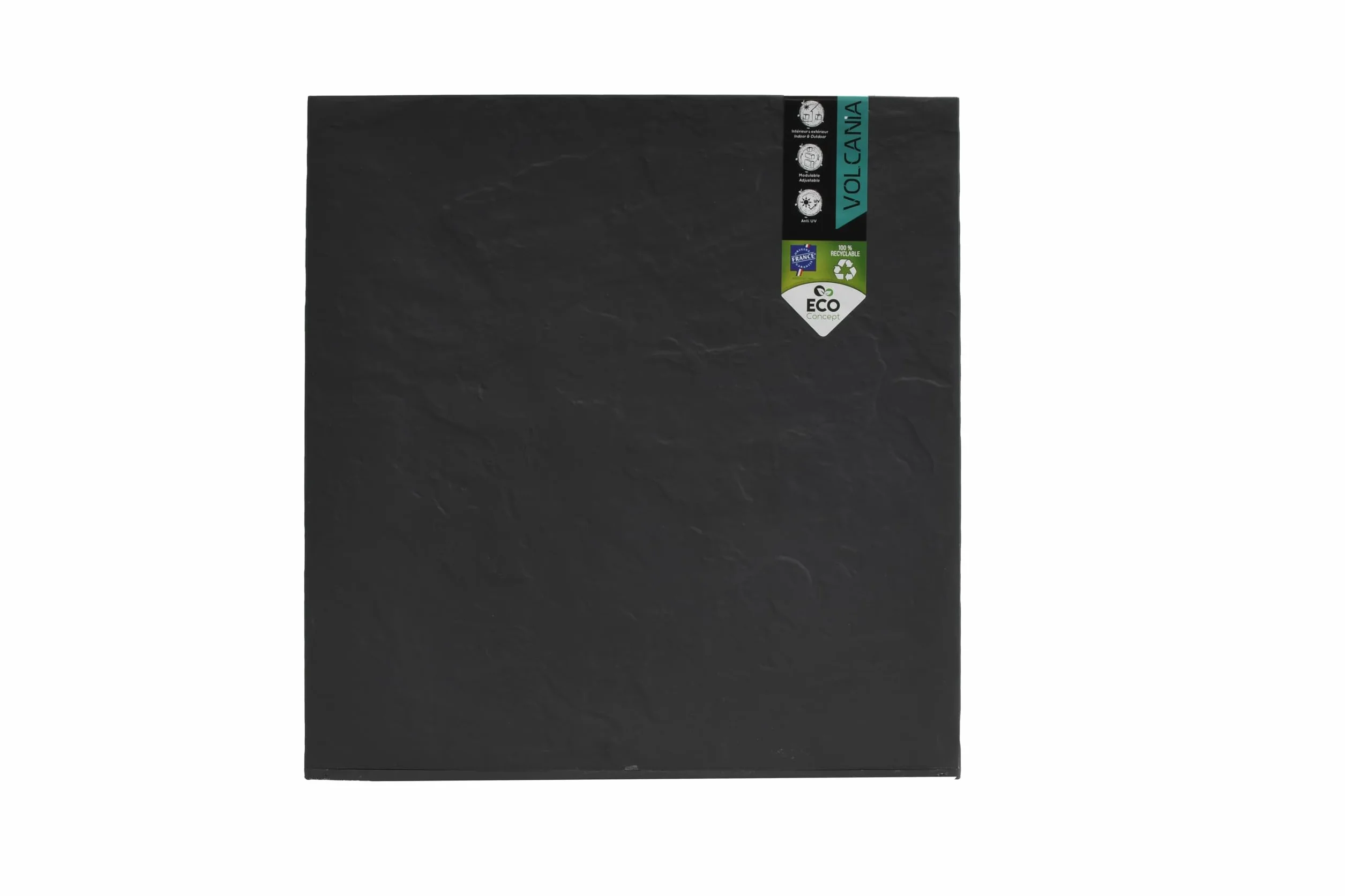 Pot Carré Volcania 31 L 40 cm Imitation Pierre Gris Anthracite 39,5 x 39,5 x 43,5 cm