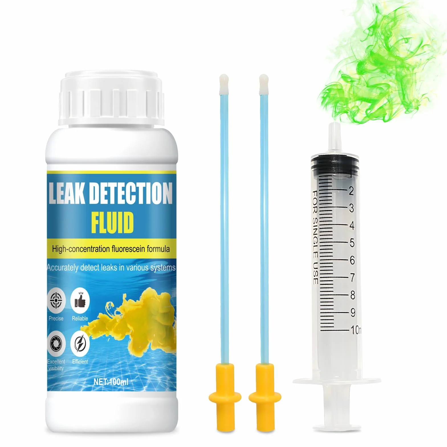 Colorant Fuite Piscine, Détecteur Fuite Piscine, Fluorescéine Forte, Solubilité dans l'Eau
