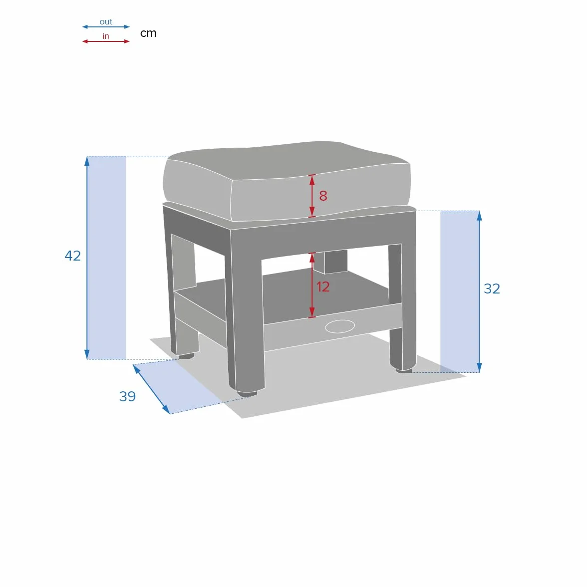 Pouf de Jardin carré Hespéride Havane
