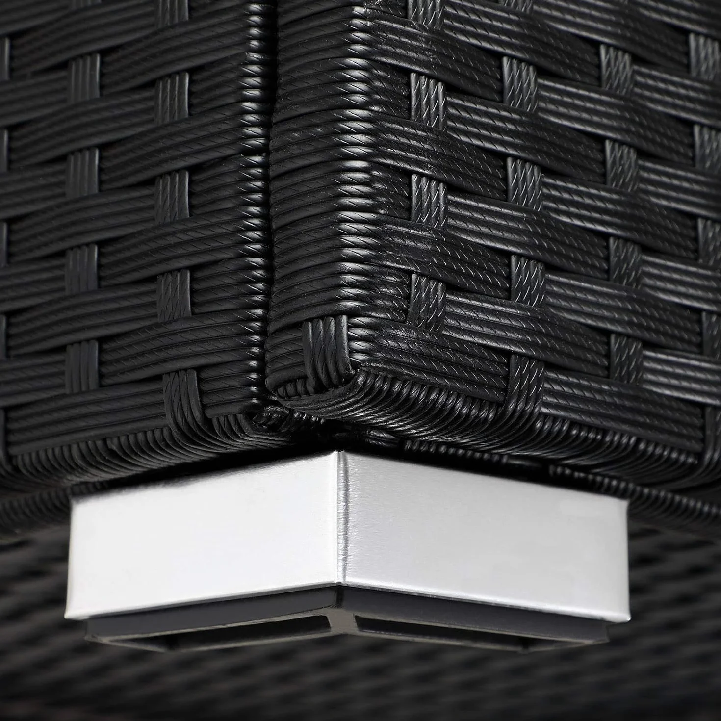 Casaria Coffre de rangement 318 L 75x75x70cm Polyrotin Résistant intempéries Imperméable Balcon Noir