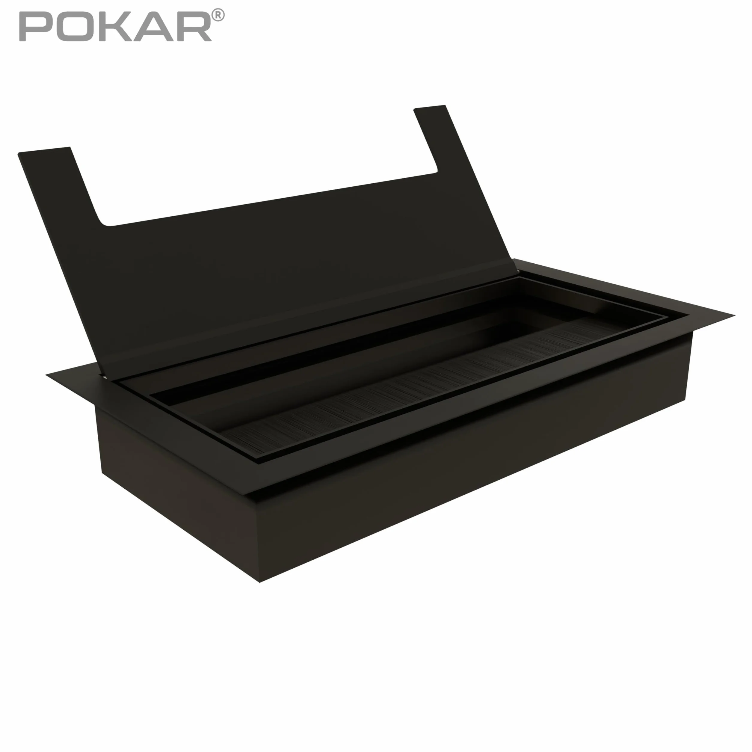 POKAR Passe Câbles Encastrable Bureau Entrée Câble Brosse 160 x 80 mm Noir