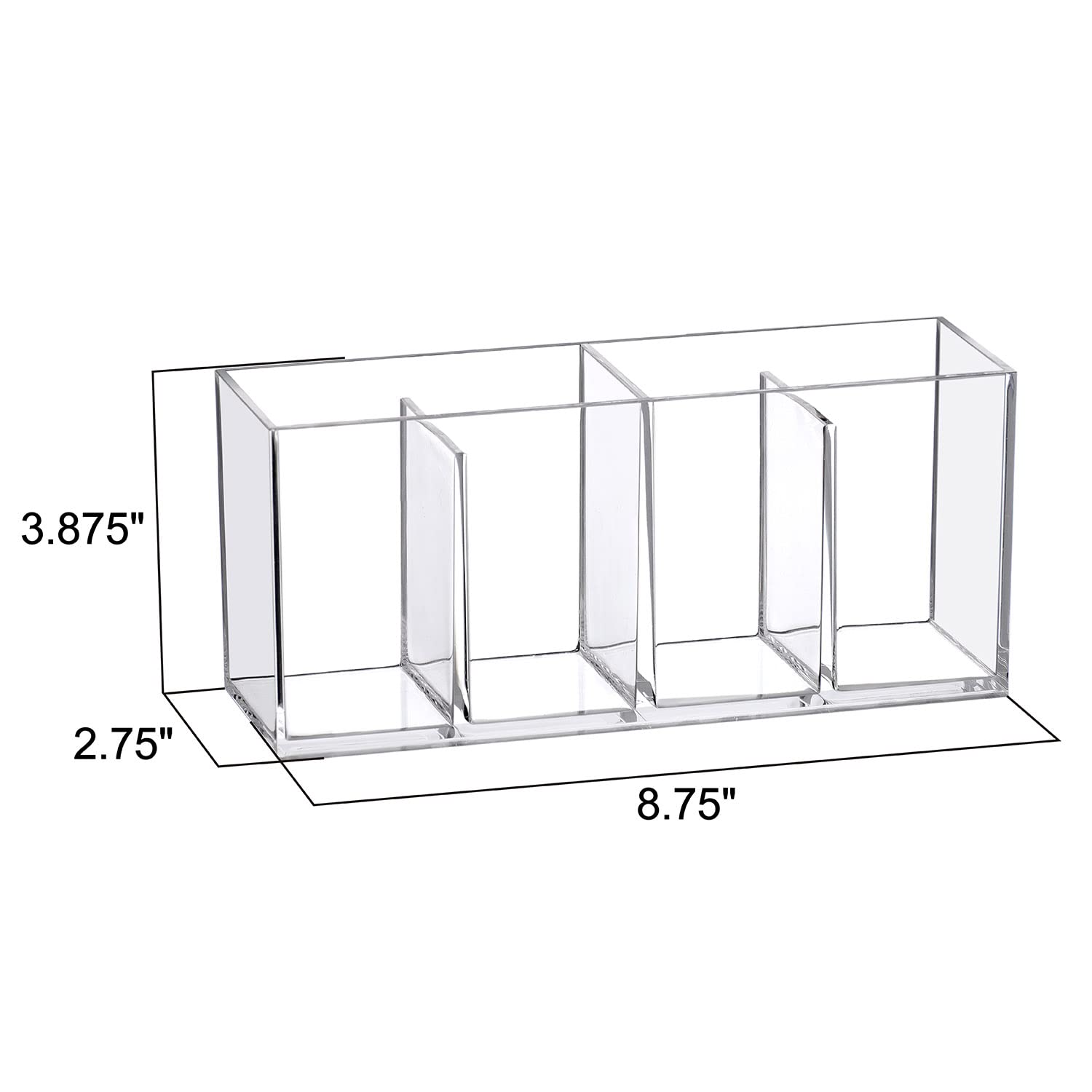 Clear Acrylic Vanity Organizer with Four Compartments