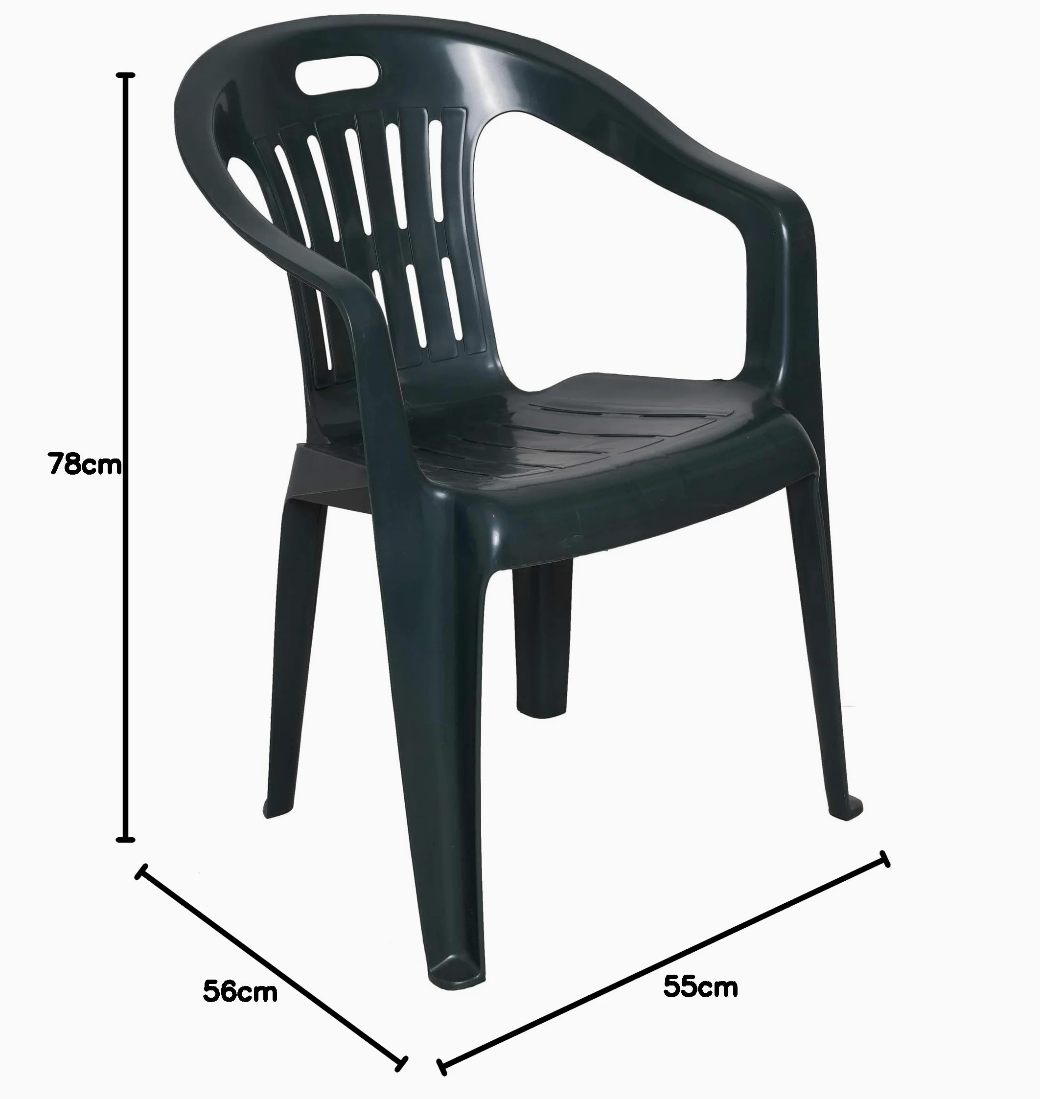 Dmora - Chaise d'extérieur Velletri, Sièges de jardin, Chaise pour table à manger, Fauteuil d'extérieur, 100% Made in Italy, 56x57h80 cm, Vert
