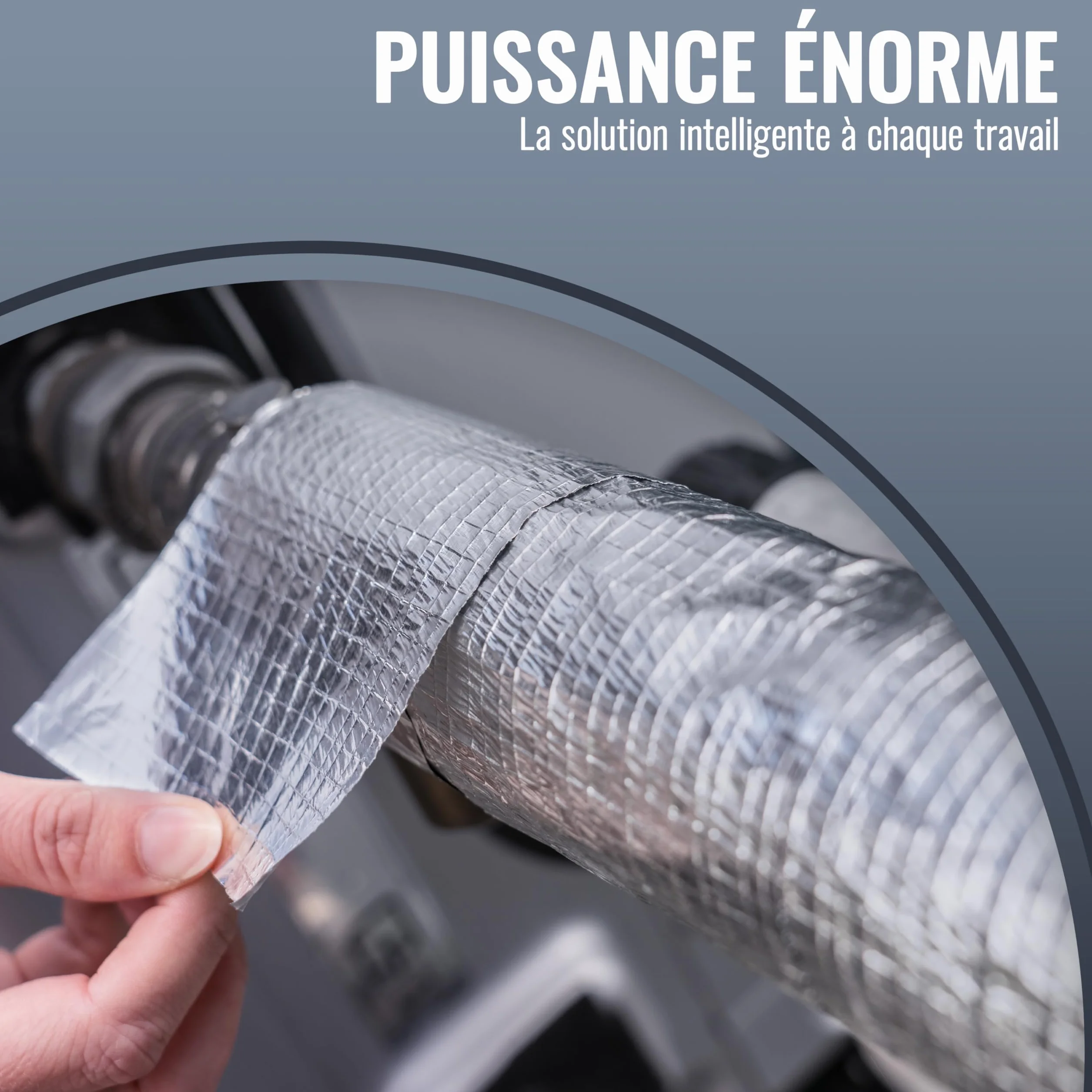 Ruban Adhésif Aluminium Renforcé par Fibre de Verre 50m x 48mm pour Isolation Tuyauteries