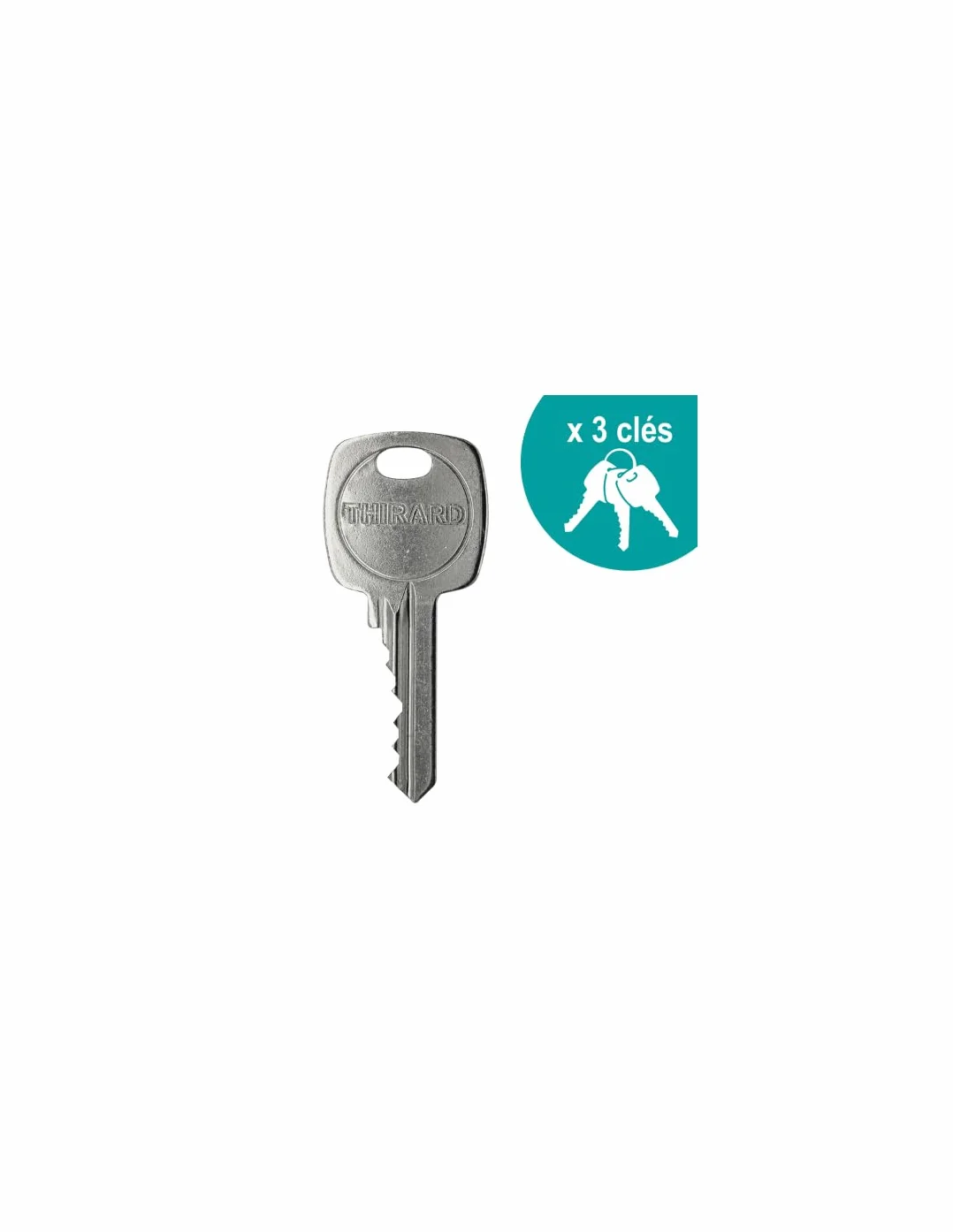 THIRARD Verrou à Bouton Corvette pour Porte d'Entrée Cylindre Laiton 60 mm Ø 23 mm Acier 3 Clés Crantées Époxy Bronze