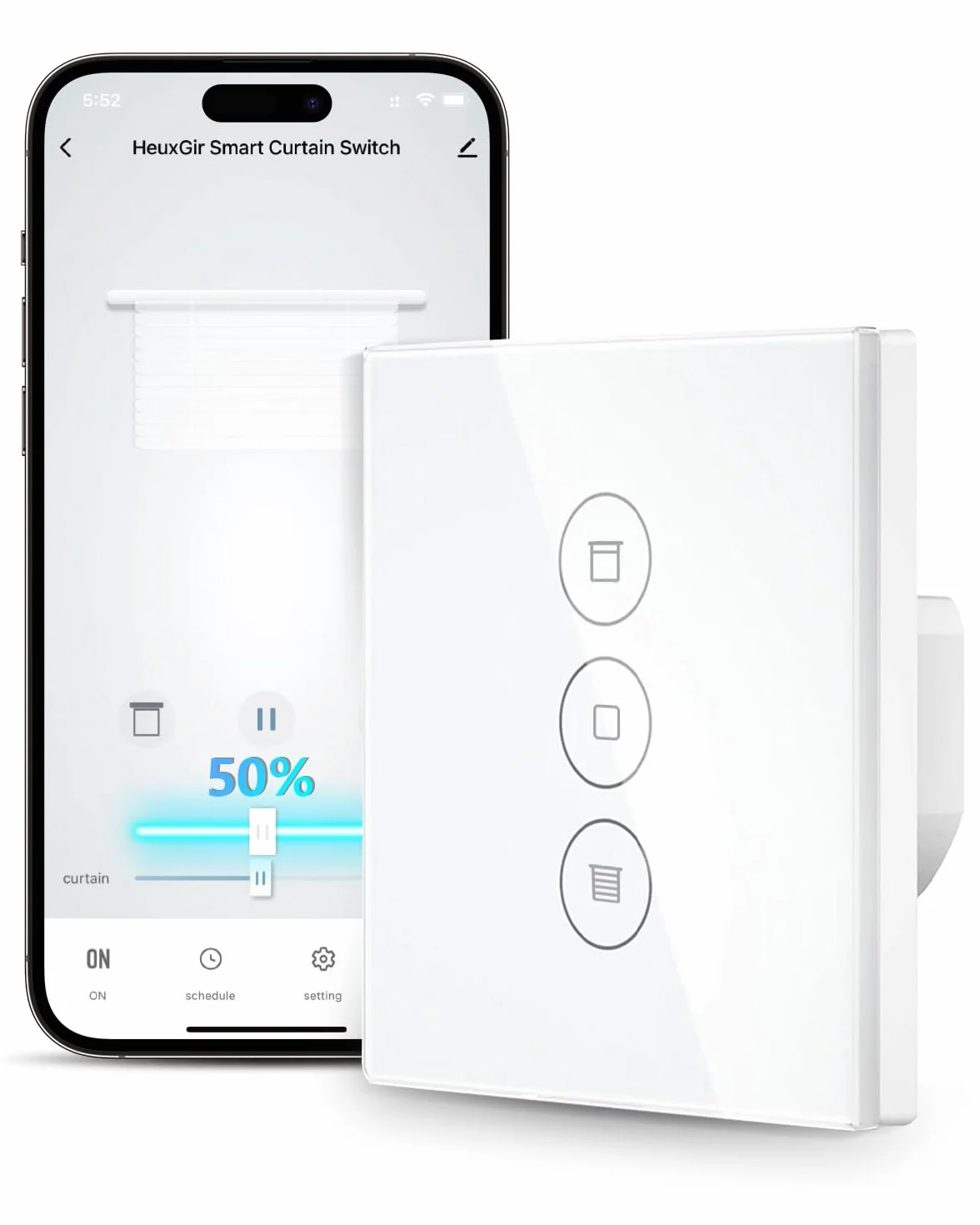 HeuxGir Interrupteur intelligent pour volets roulants WIFI compatible Alexa/Google Home