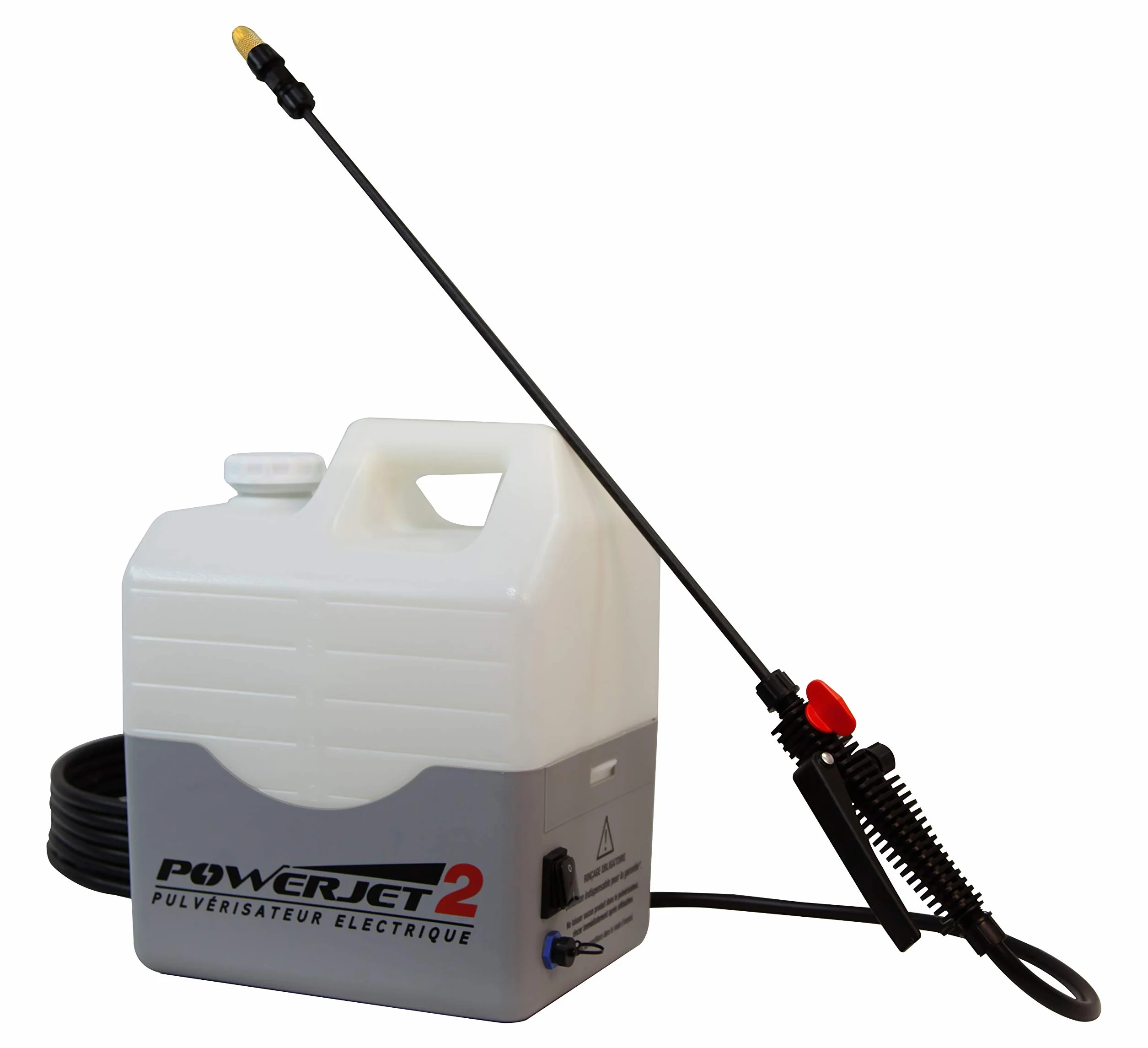 Multirex PowerJet 2 pulvérisateur électrique 12 V, portée 10 m, autonomie 5 h, Pompe 5,5 Bar avec pressostat, Lance Carbone 1,5 m, 7 Buses, Aspiration Externe, démoussage toitures façades