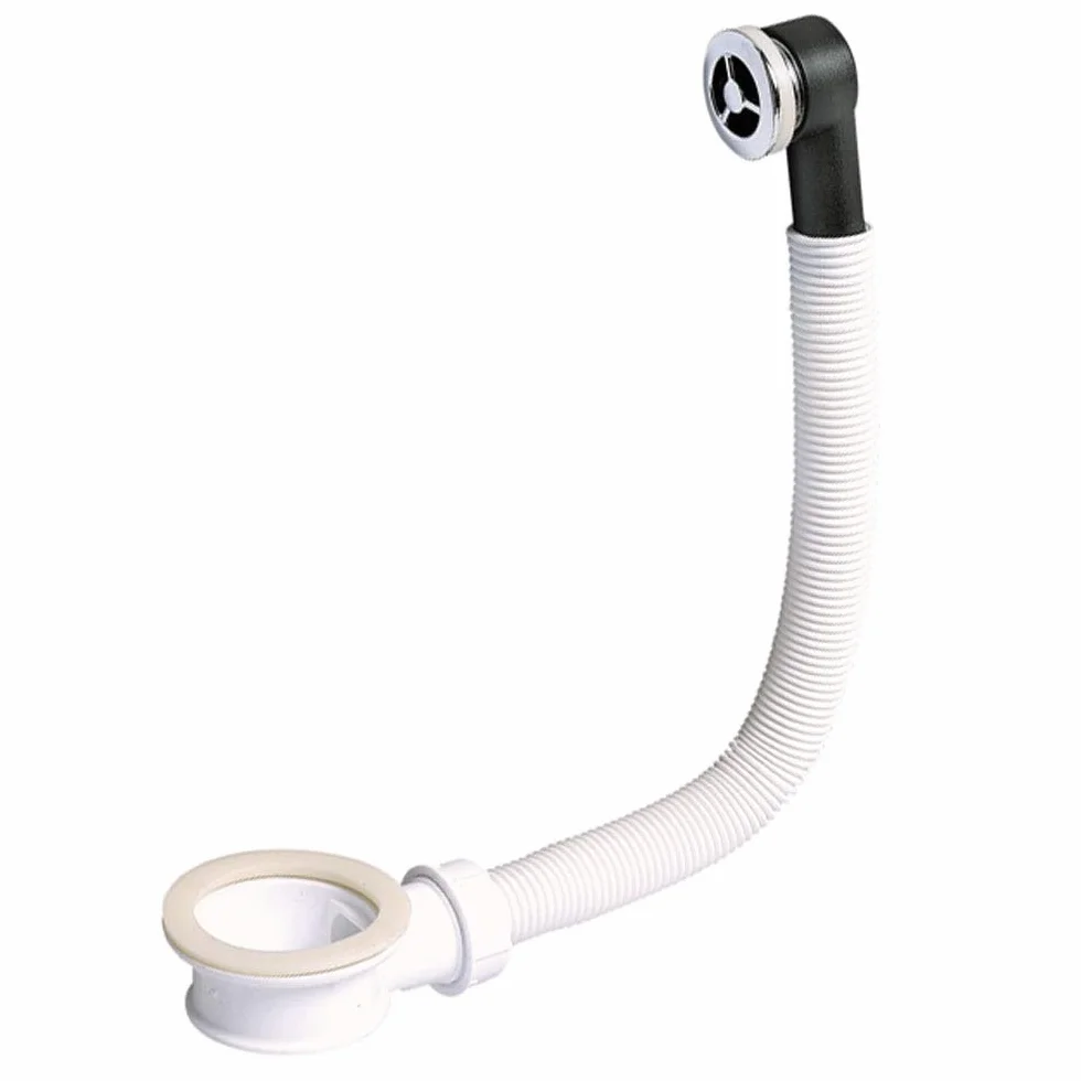 Wirquin Trop-plein de lavabo flexible 300 mm chromé grille ABS ronde ø28 mm