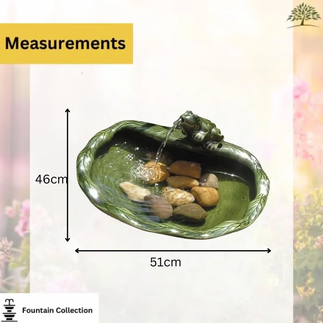 Fontaine à eau solaire en forme de grenouille pour jardin extérieur en résine recyclée