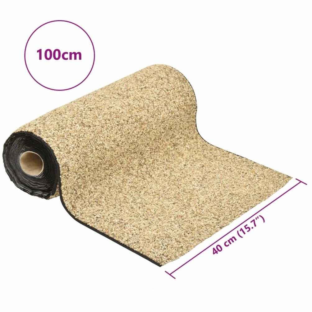 Tomostar Revêtement de Pierre Tapis Gravillonnée Sable Naturel 100x40 cm