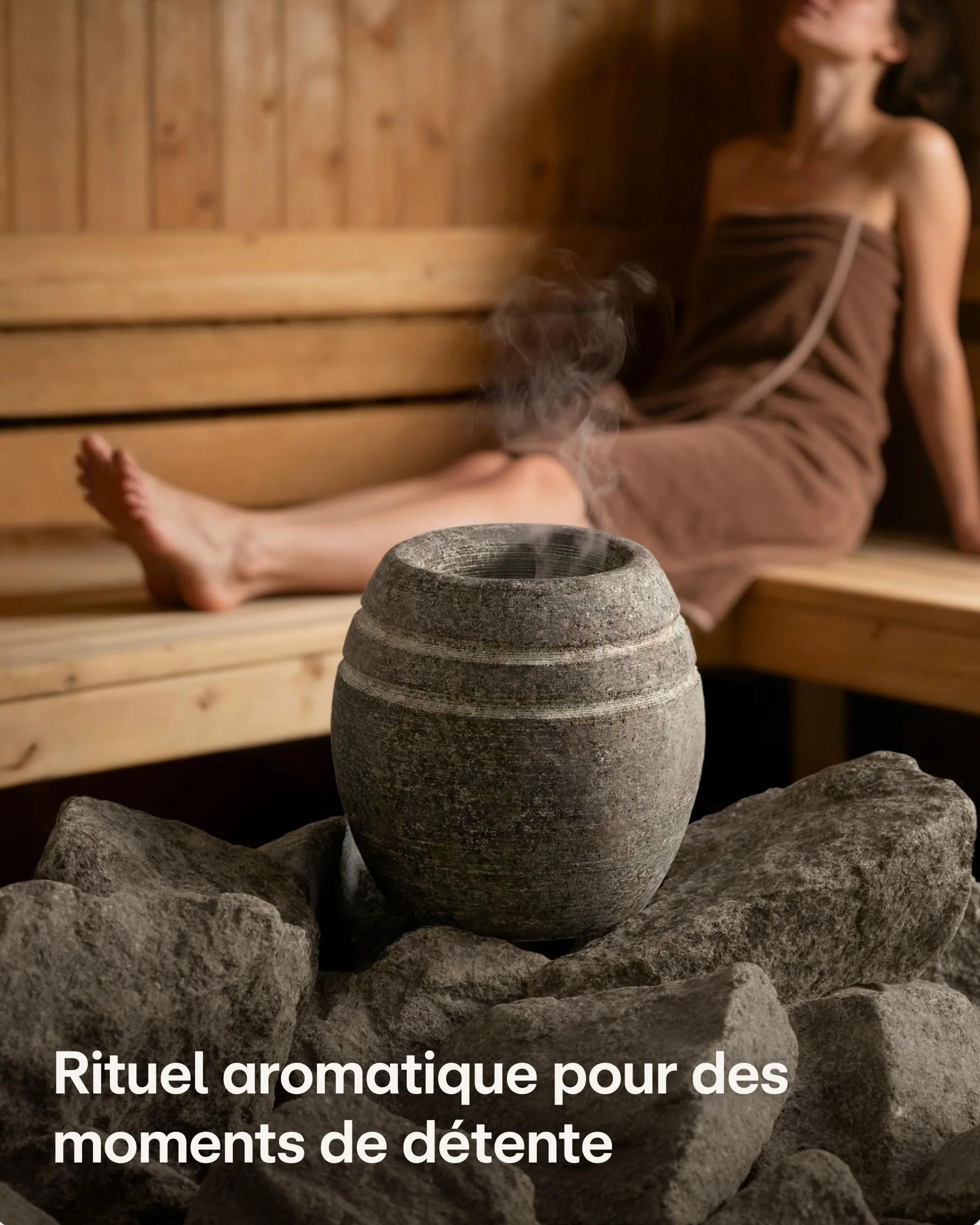 Praknu Bol aromatique pour infusions en granit pour sauna – Format compact