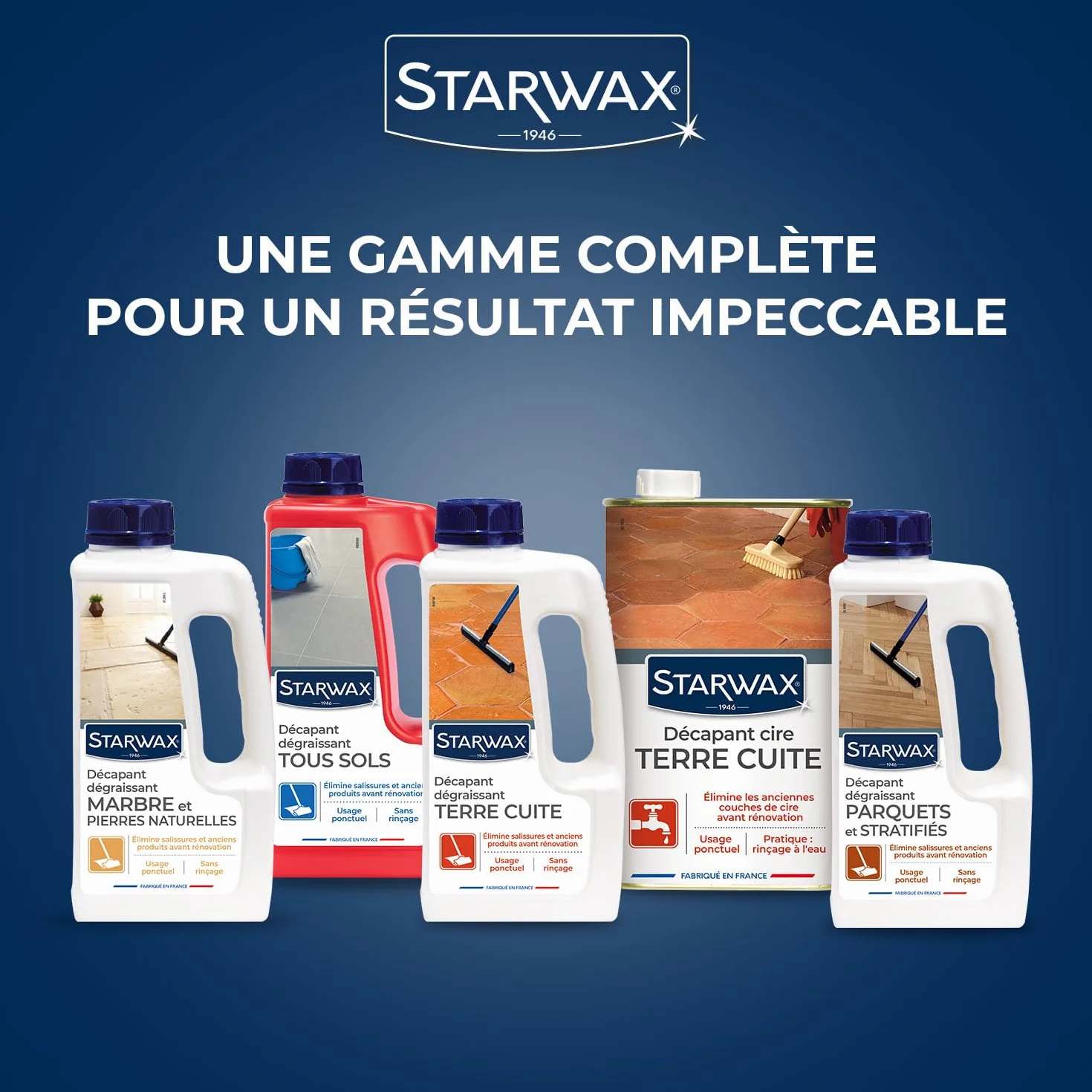 STARWAX Décapant Dégraissant Parquets Sols Stratifiés 1L 80m² Sans Rinçage