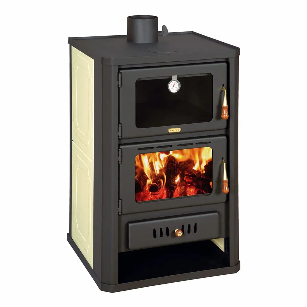 Poêle Combustion Bois 5+15 kW Cuisinière Arrière Chaudière Foyer Cheminee