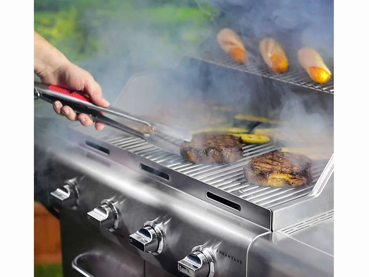 Char-Broil 140 584 Poignée confort pinces à grillades, acier inoxydable.
