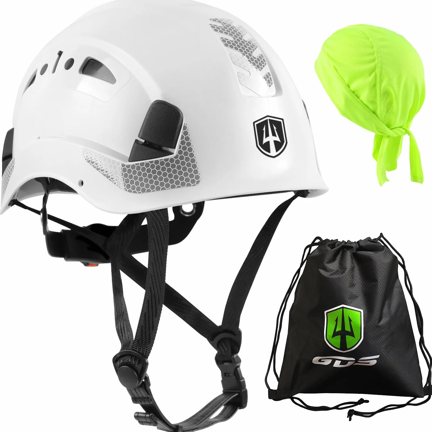 GREEN DEVIL Casque de sécurité ventilé réglable haute visibilité escalade travail en hauteur