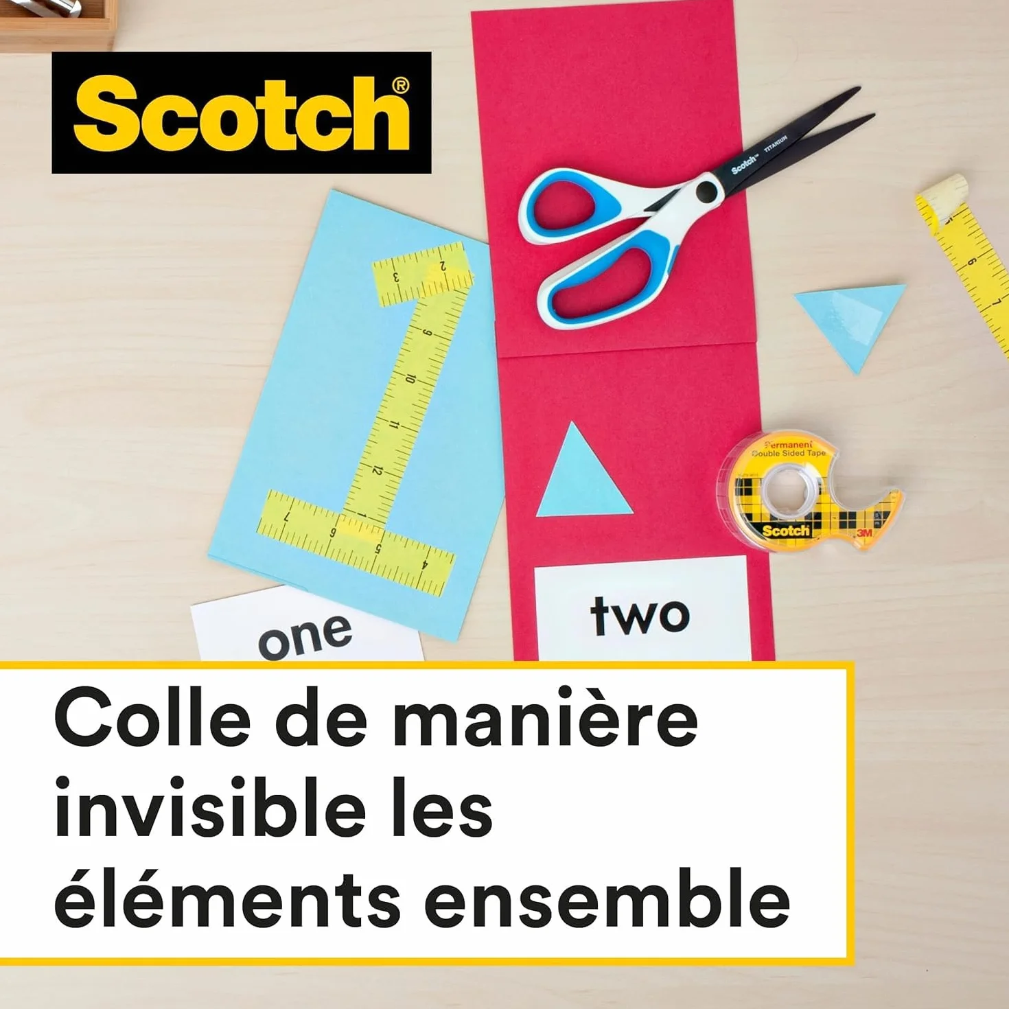 Scotch Ruban Adhésif Double-Face 12,7 mm x 7,89 m sur Dévidoir Manuel