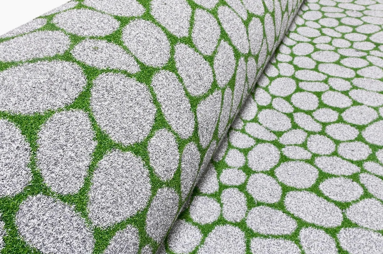 Herbe synthétique effet pierres pierres, tapis de sol pelouse synthétique galets drainant 1 x 15 m