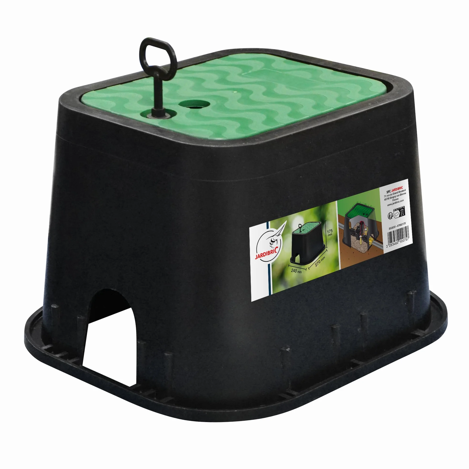 Regard Arrosage 240x270x175 mm Polypropylène Électrovanne Irrigation Jardibric