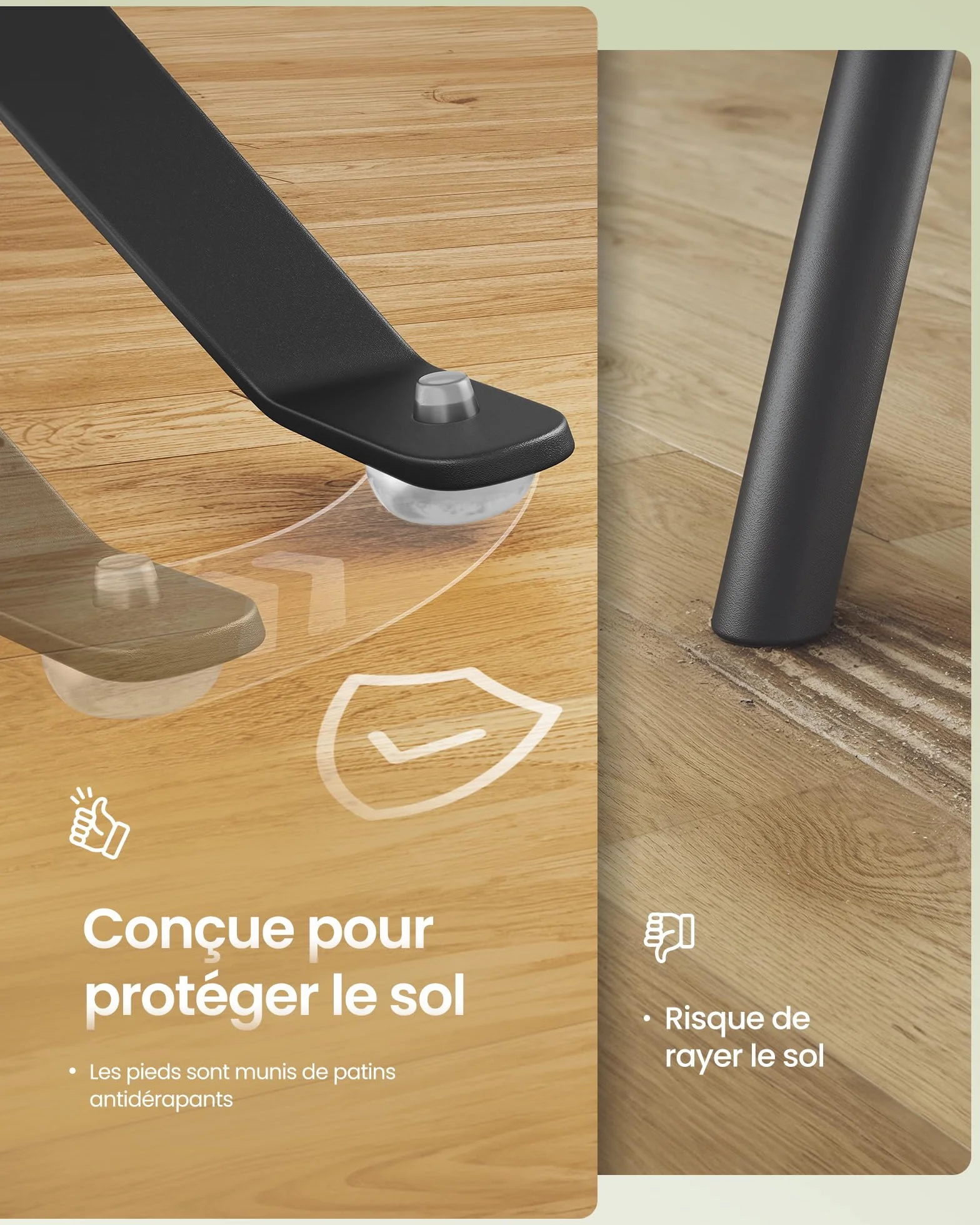 SONGMICS Table de Jardin Exterieur 3 Pièces Pliable Acier Résistant aux Intempéries Noir d'encre