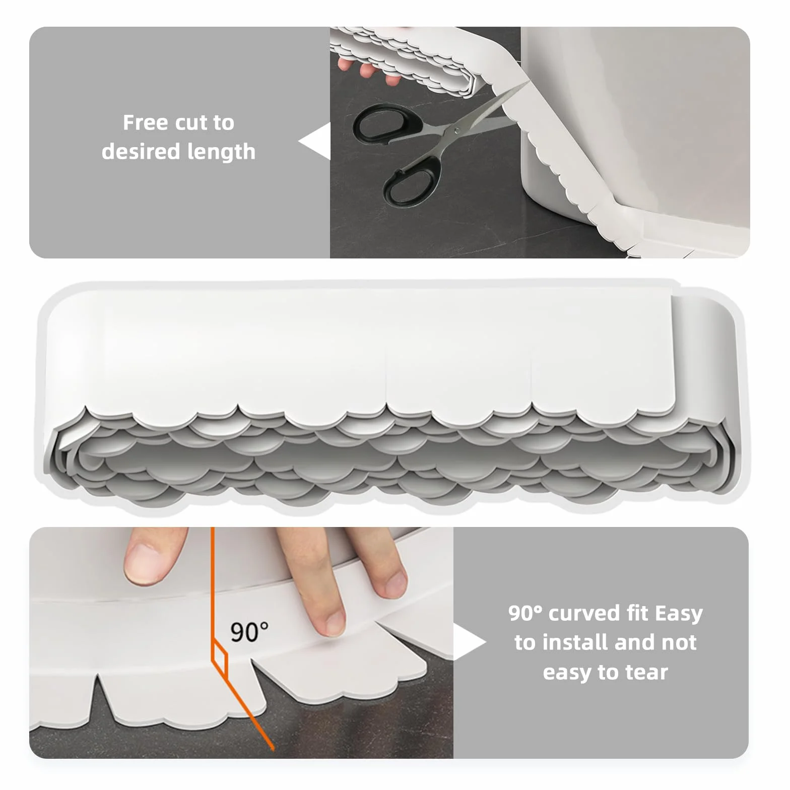 Ruban Adhésif Imperméable Autocollant pour Sol de Toilettes, Cuisine, Salle de Bain - Anti-Humidité et Moisissure (1.5 m)