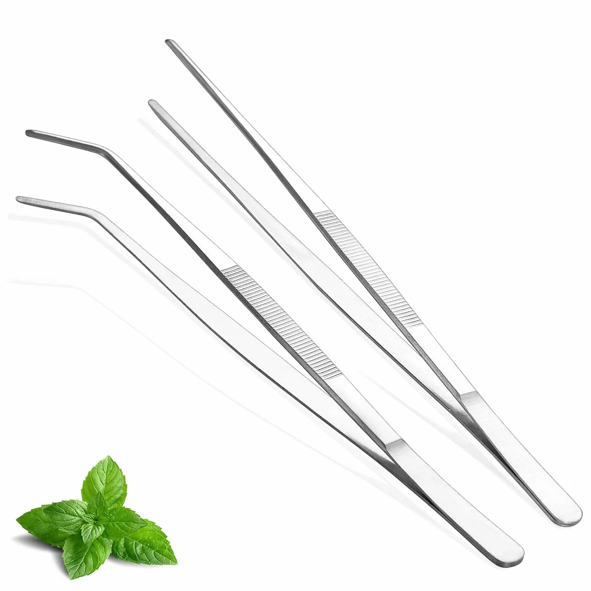 Berglander Pinces de Cuisine Tongs 2 pièces, 30,5 cm Extra-Longues en Acier Inoxydable Métal Robustes Pinces de Cuisson pour Chef, Service des Aliments, Grill, Culinaire, Pâtes, Salade, BBQ