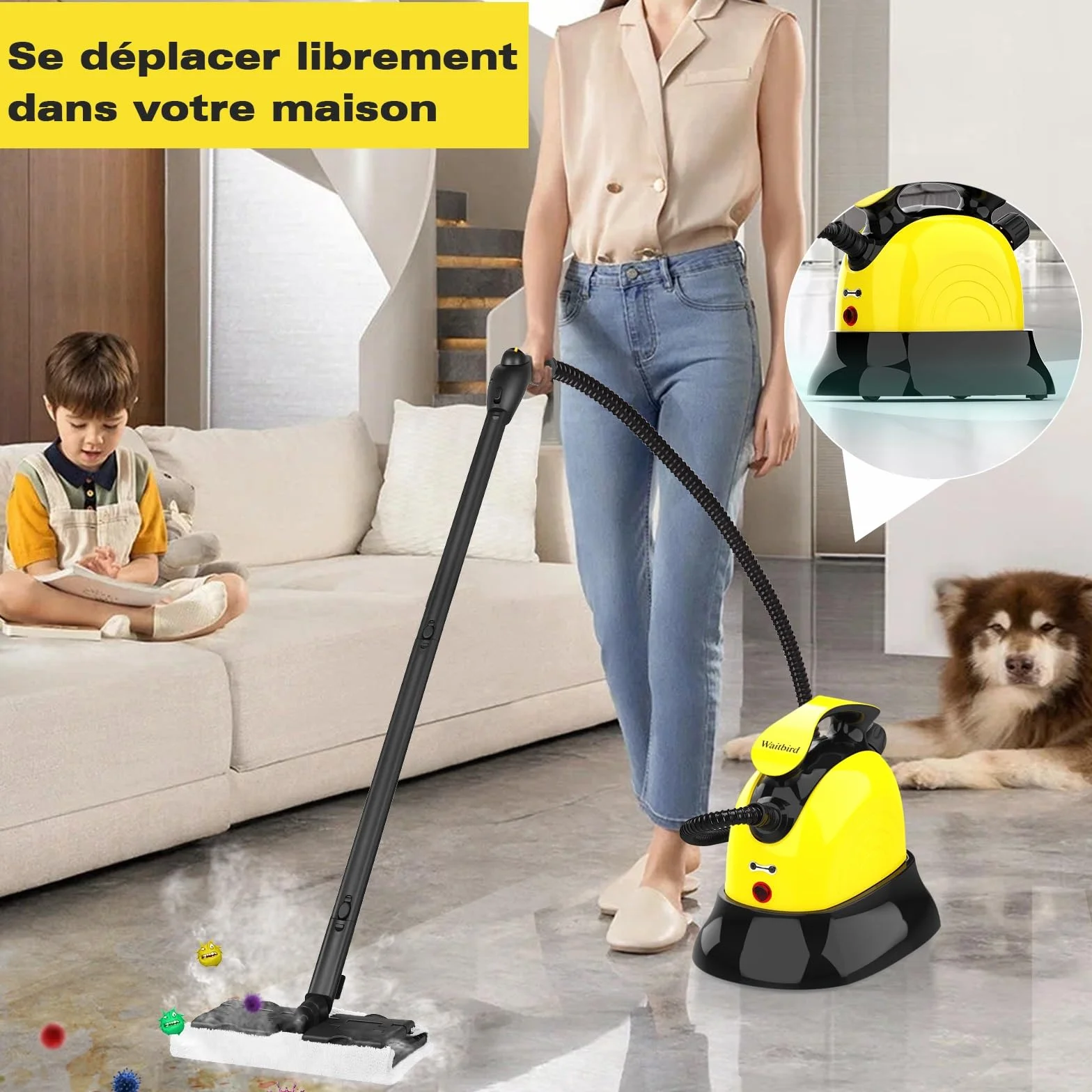 Base du nettoyeur vapeur amovible accessoires facile à installer