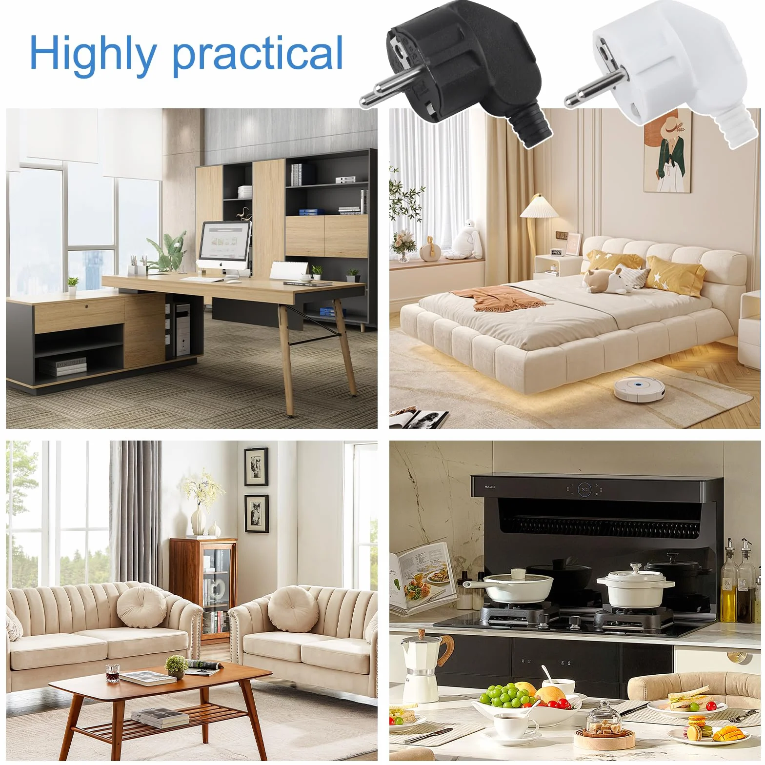 Prise Electrique Male Schuko 250V 16A 8 Pièces + Tournevis