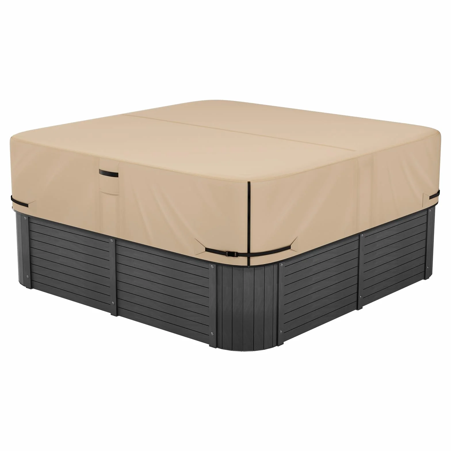 VEVOR Housse de Protection pour Spa extérieur, 2285 x 2285 x 508 mm, Couverture pour Spa, résistante aux intempéries et à l'eau, Tissu Oxford 600D Robuste et résistance à la déchirure 950N, Marron