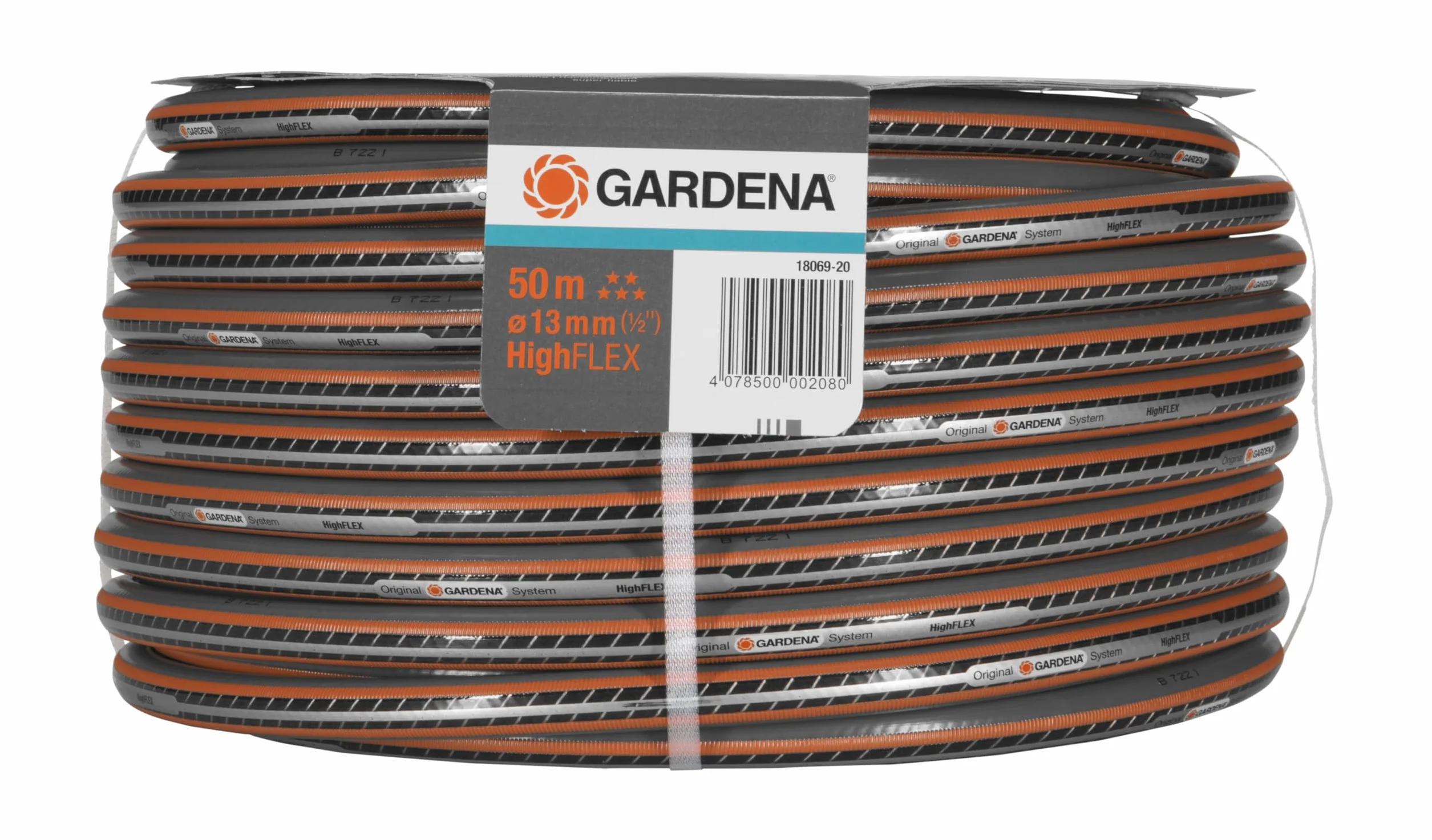 Gardena Tuyau Highflex Comfort 13 mm 1/2 Pouce 50 m Tuyau de jardin 30 bars Résistant aux UV