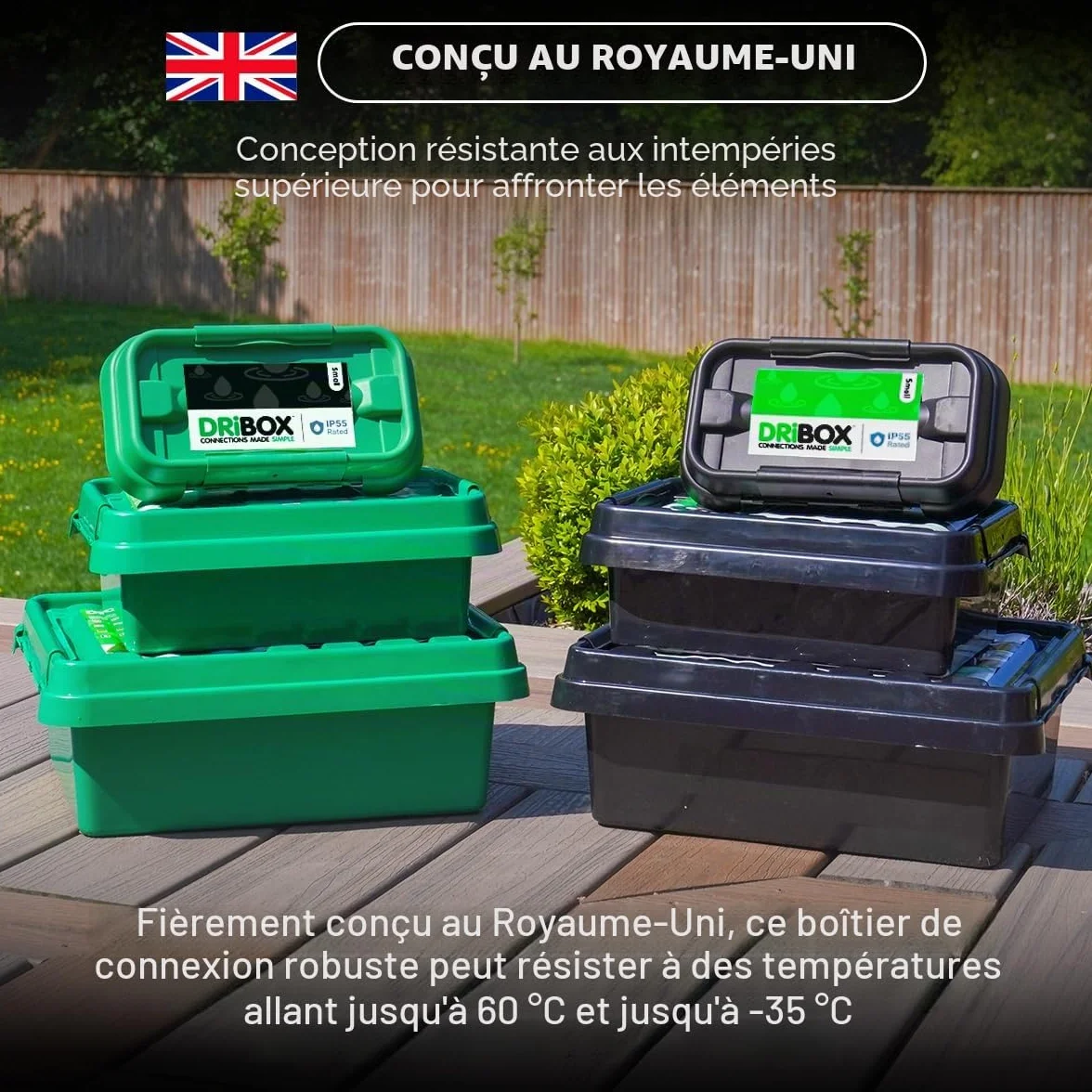 DRiBOX Boîte de connexion électrique extérieure étanche IP55 25,5 x 14,1 x 10,2cm