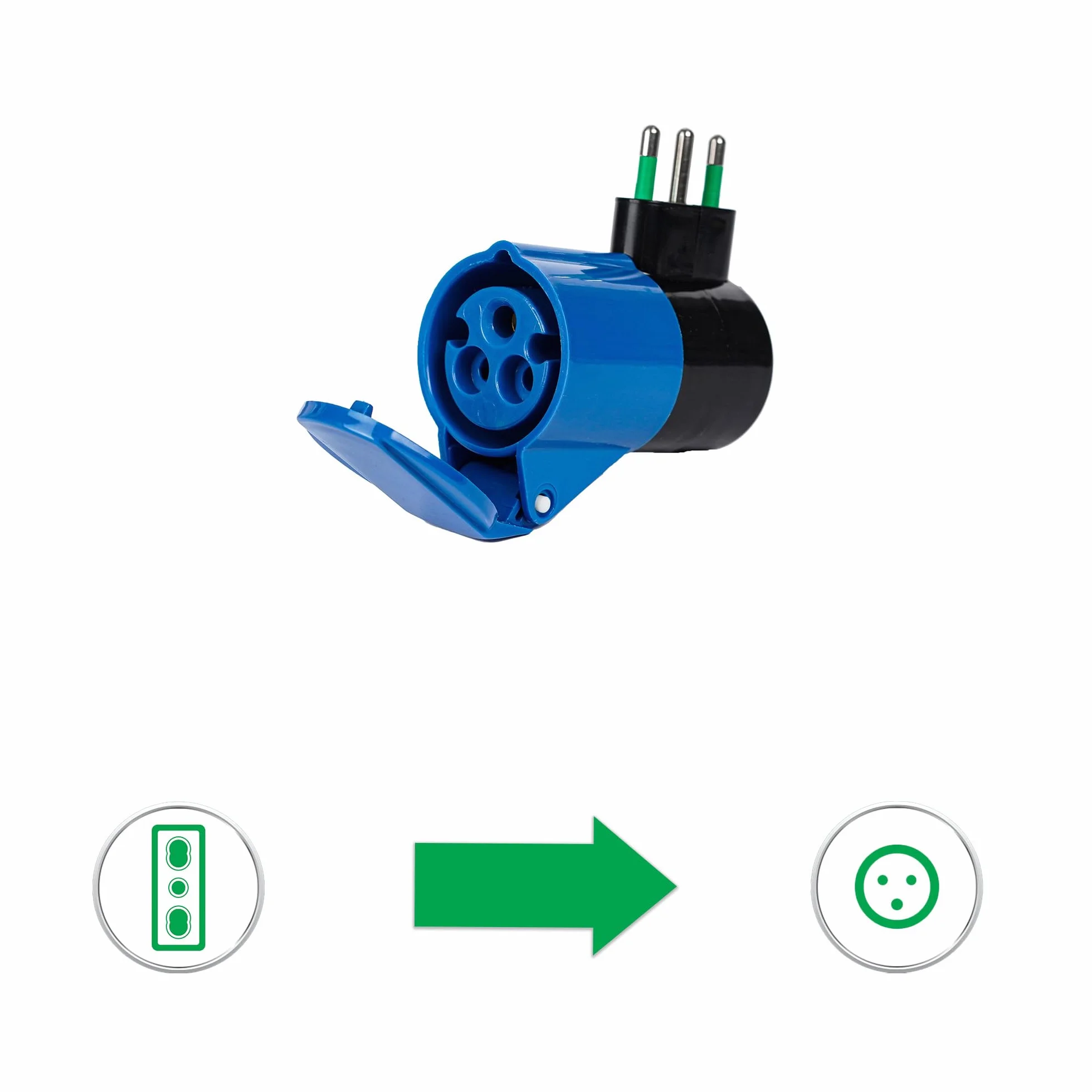 Fanton Adaptateur CEE 16A à grande fiche vers prise CEE