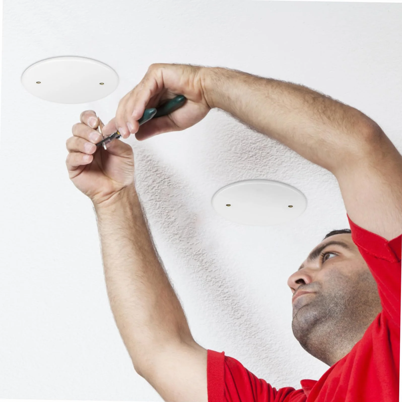 Lot De 4 Cache-Trous Plafond Ronds Plates 4.33In Cache-Plafond Rond En Plastique Avec Vis Pour Boîtes Électriques