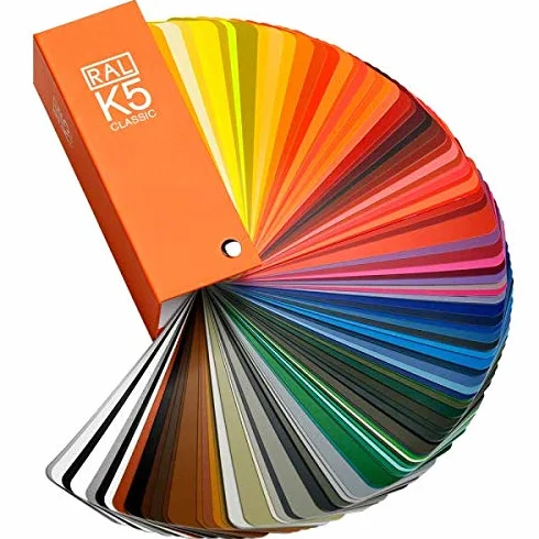 RAL K5 jeu de 2 nuanciers de couleur brillant satiné échantillons couleur pleine page