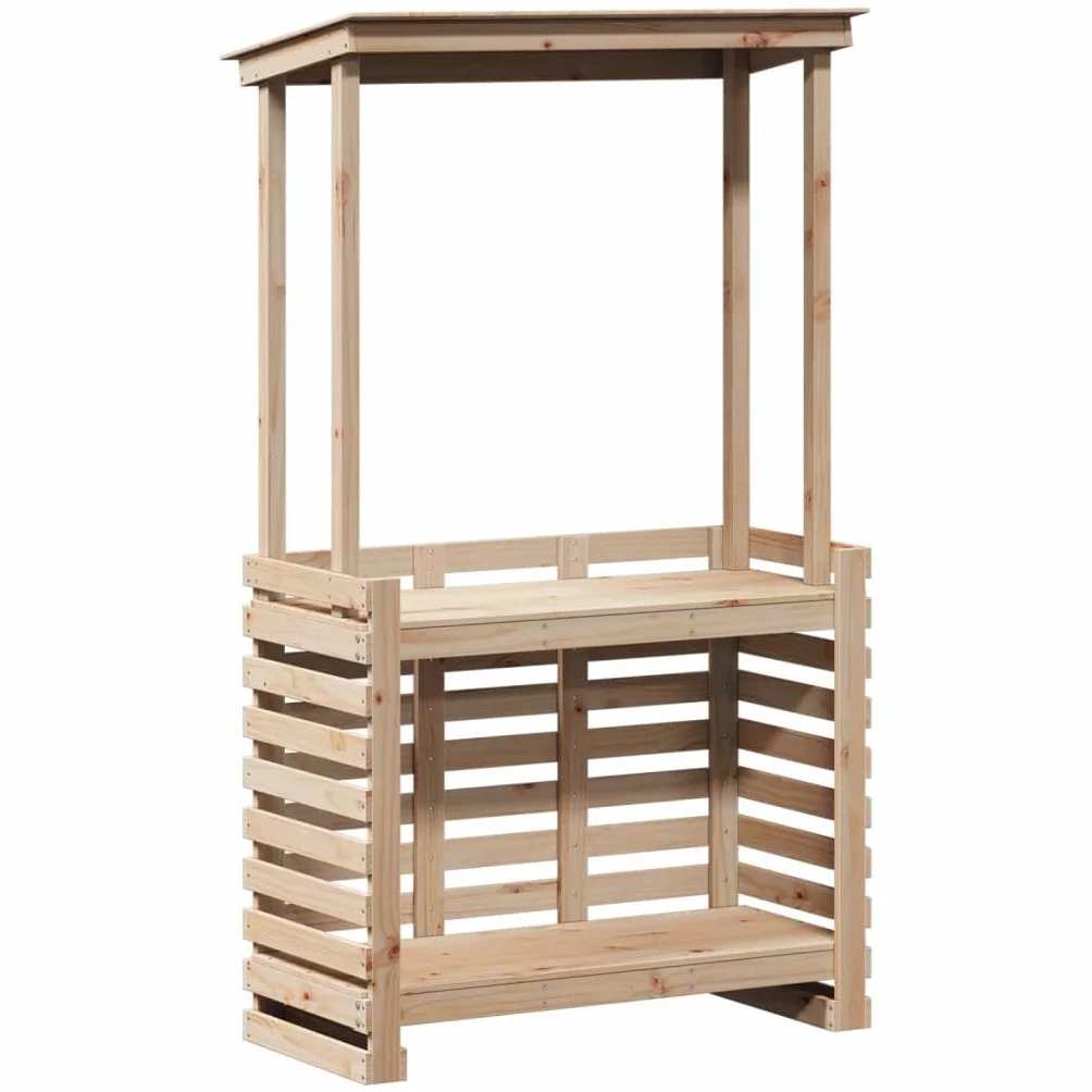 Générique Table de Bar d'extérieur Bois Massif 112,5x57x195,5 cm
