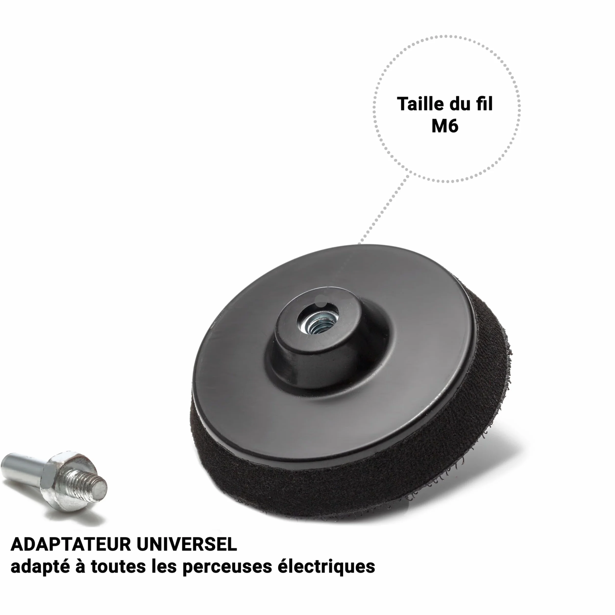 Patin de support auto-agrippant 75 mm pour perceuse Glass Polish