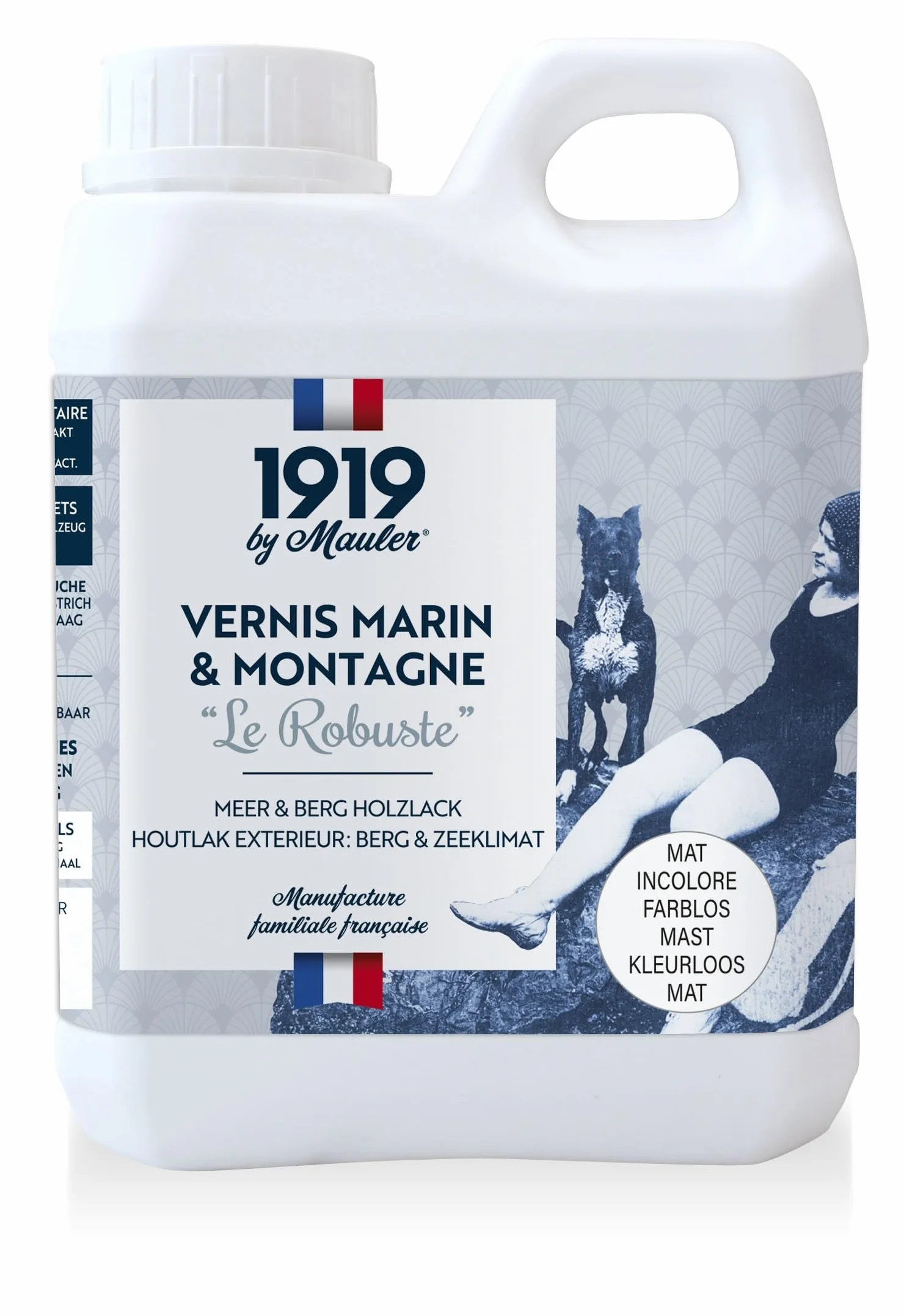 Mauler Vernis Marin & Montagne Le Robuste Satiné Incolore 1L Bois Extérieur Résistance extrême intempéries UV