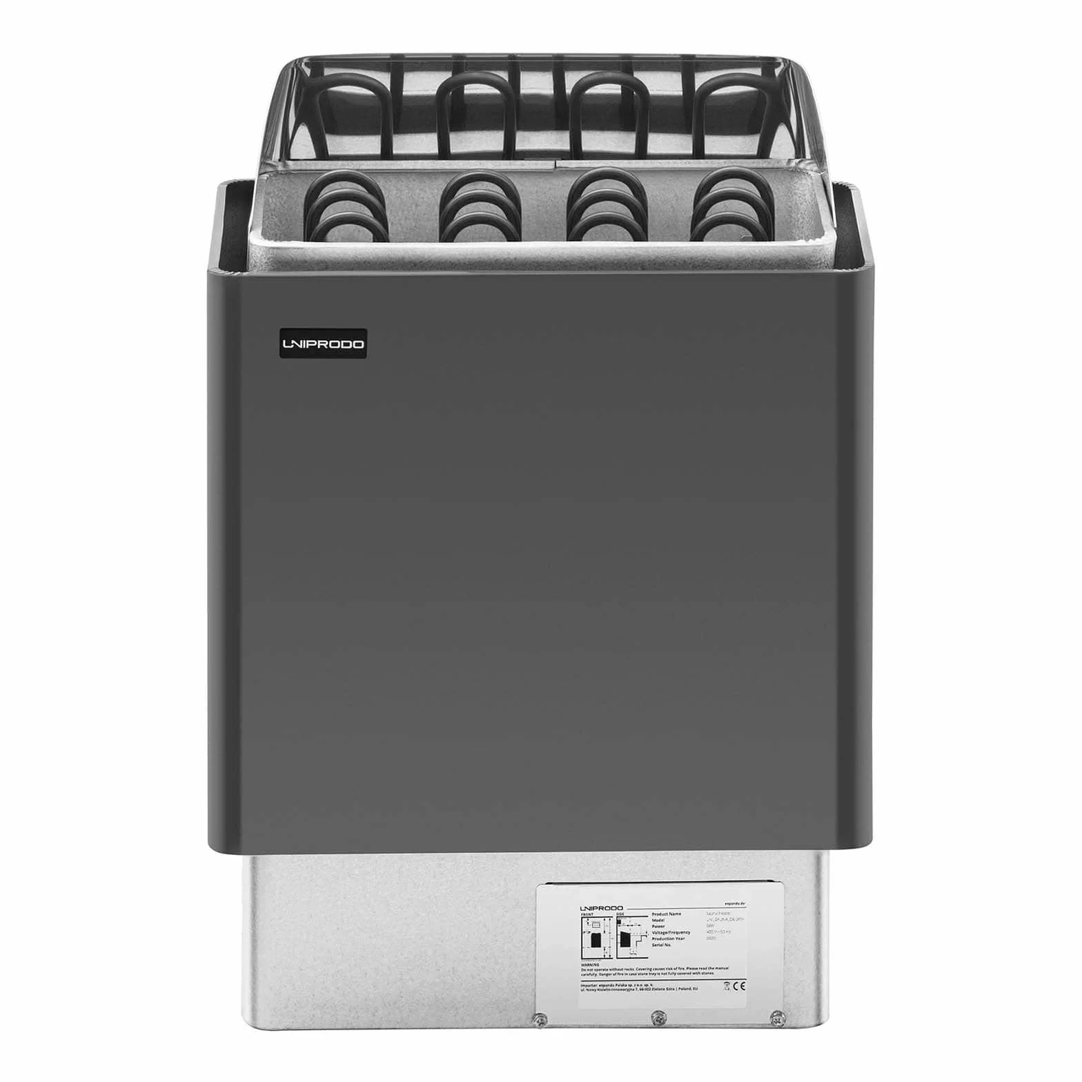 Poêle Radiateur Électrique Sauna Finnois UNI_SAUNA_G6.0KW 6.0kW 5-9 m³ 30-110°C 10kg Aluminium Zinc