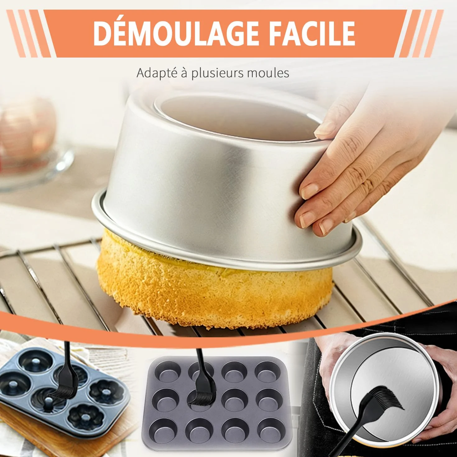 Brosses Pinceau Patisserie Silicone sans BPA pour Cuisine Huile Sauces Marinades 2 Tailles