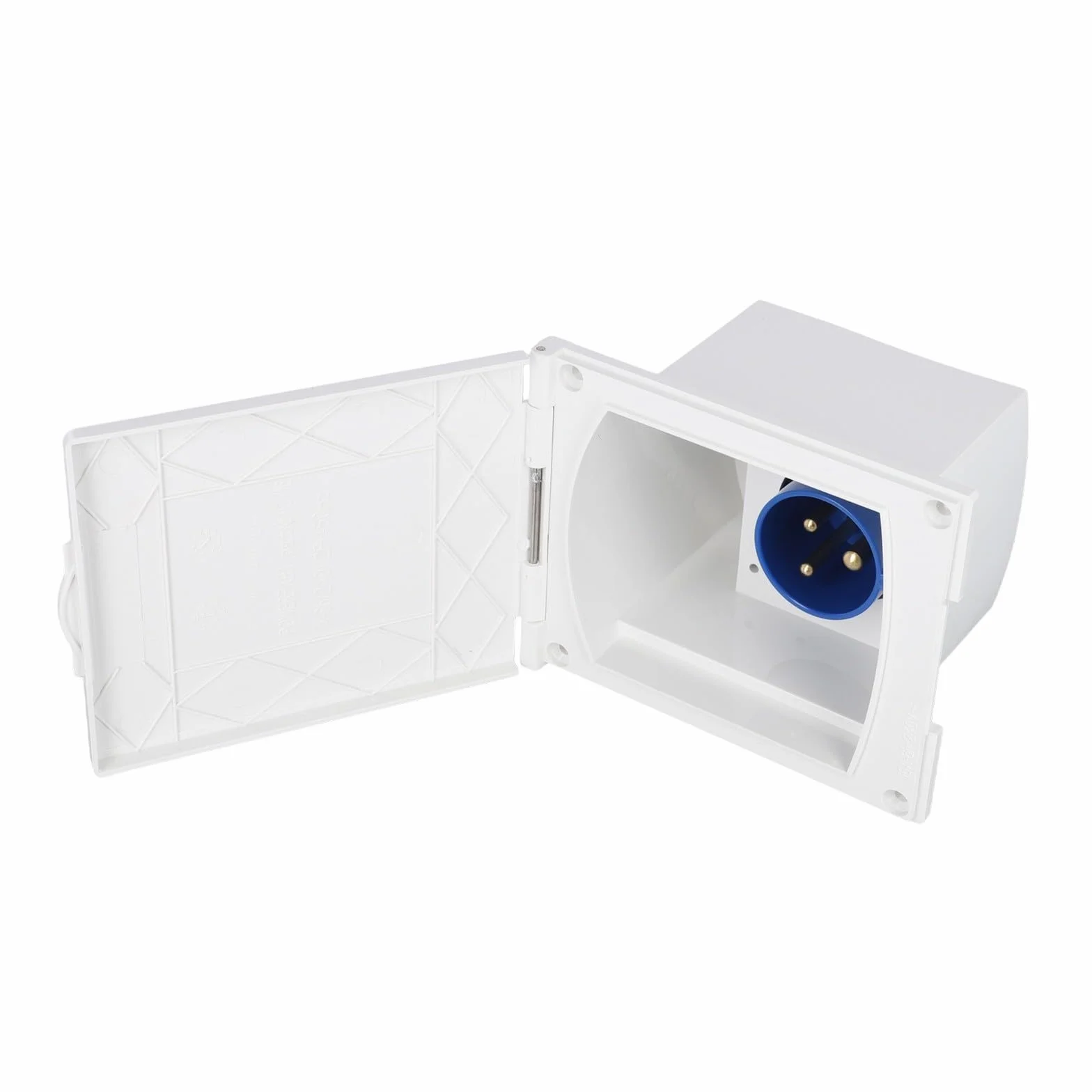 Prise d'entrée CEE encastrée 230 V 16 A IP44 Noir carré