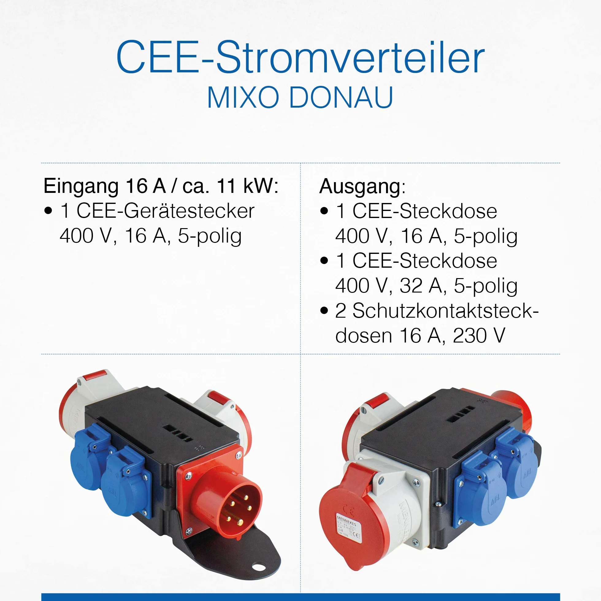 Schwabe 60522 Rozdzielacz prądu MIXO 400 V 16 A IP44