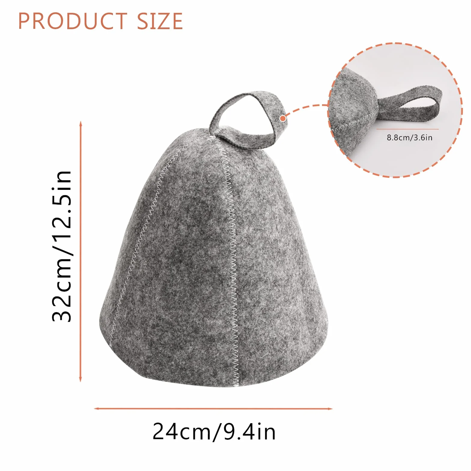 Chapeau Sauna en Feutre 2 Pièces Anti-Chaleur Bonnet de Sauna pour Homme Femme (Gris)