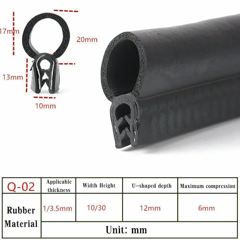 Bandes de protection en caoutchouc EPDM pour capot de voiture SUV 1 m personnalisables J13-1M