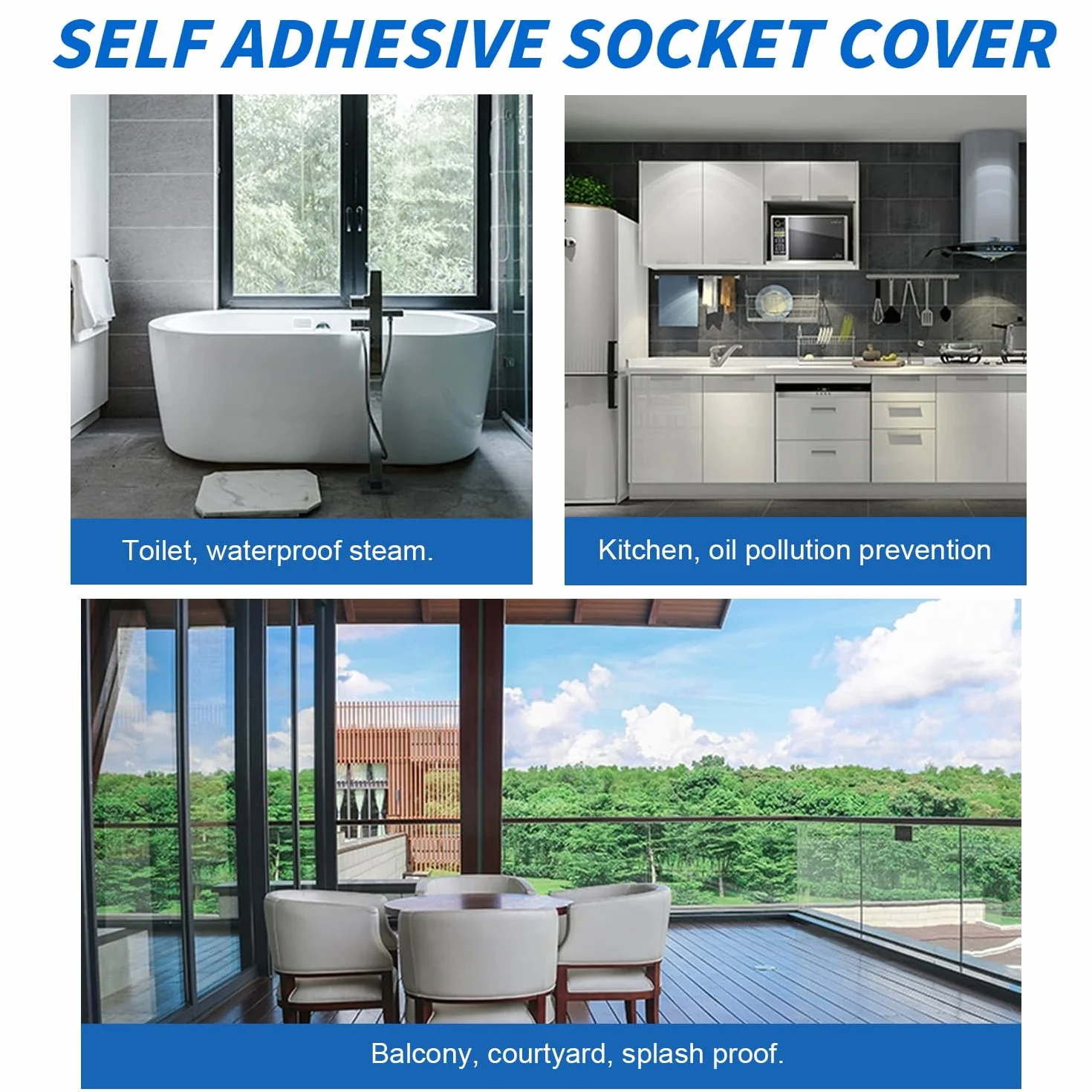 Cache Interrupteur Mural Étanche 2 Pièces Type 86 Plastique Transparent pour Salle de Bain Cuisine Extérieur