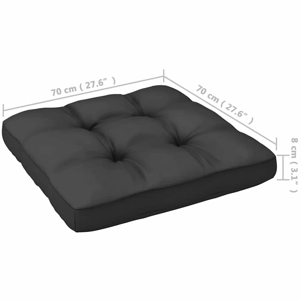 vidaXL Repose-Pied de Jardin avec Coussin Tabouret de Patio Repose-Pied de Terrasse Meuble d'Extérieur Meuble de Jardin Gris Bois de Pn Massif