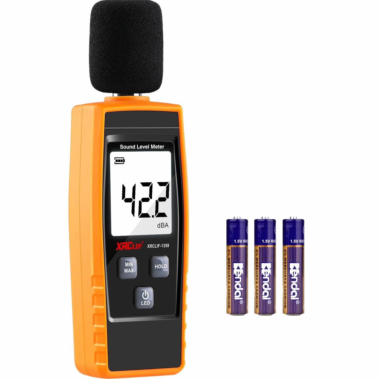 Sonomètre Portable Numérique 30-130 dB Décibels Testeur de Bruit Jaune