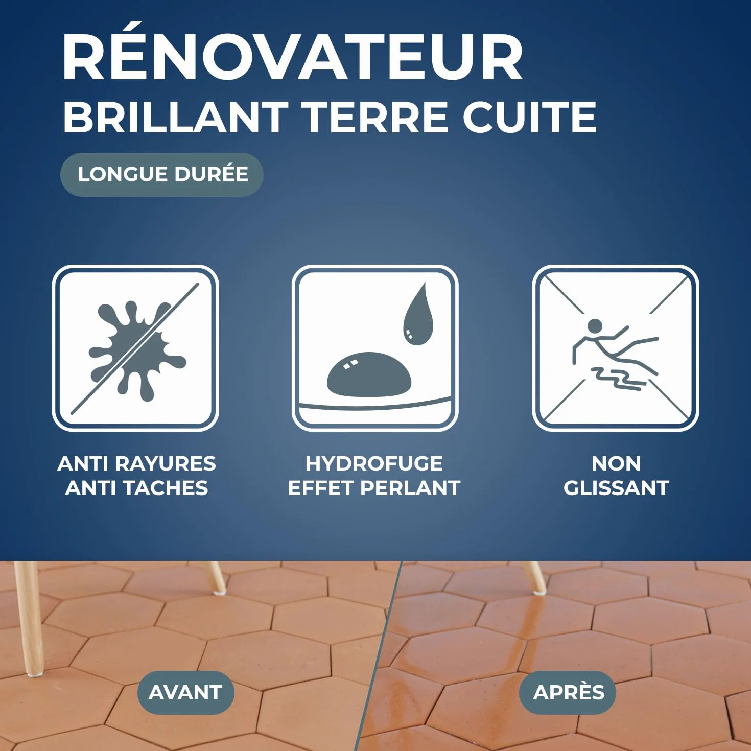 STARWAX Rénovateur Brillant Protecteur Tomettes et Terres Cuites 1L 30m²