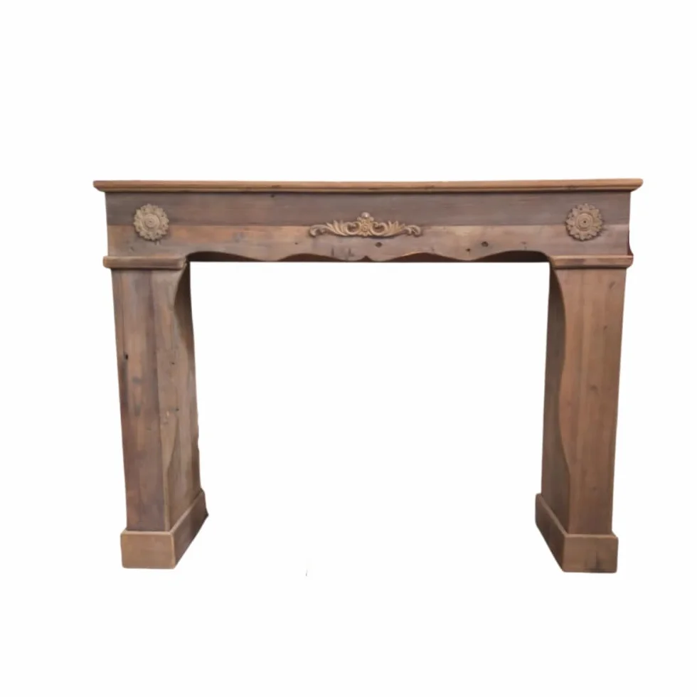 Manteau de cheminée en bois marron 130 x 30 x 99 cm