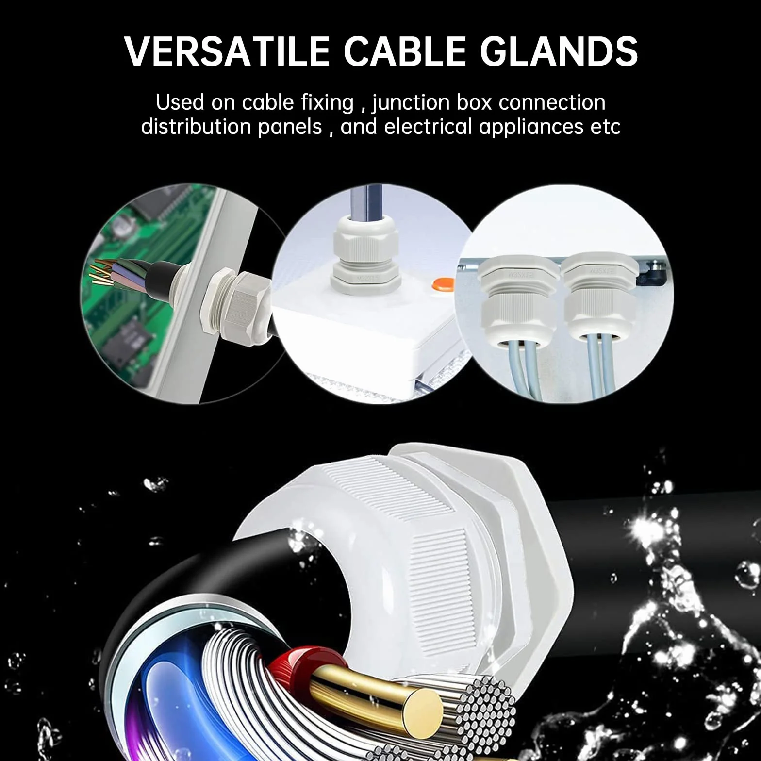 Presse-étoupe M32 x 1,5 Lot de 12 IP68 Gris Étanche
